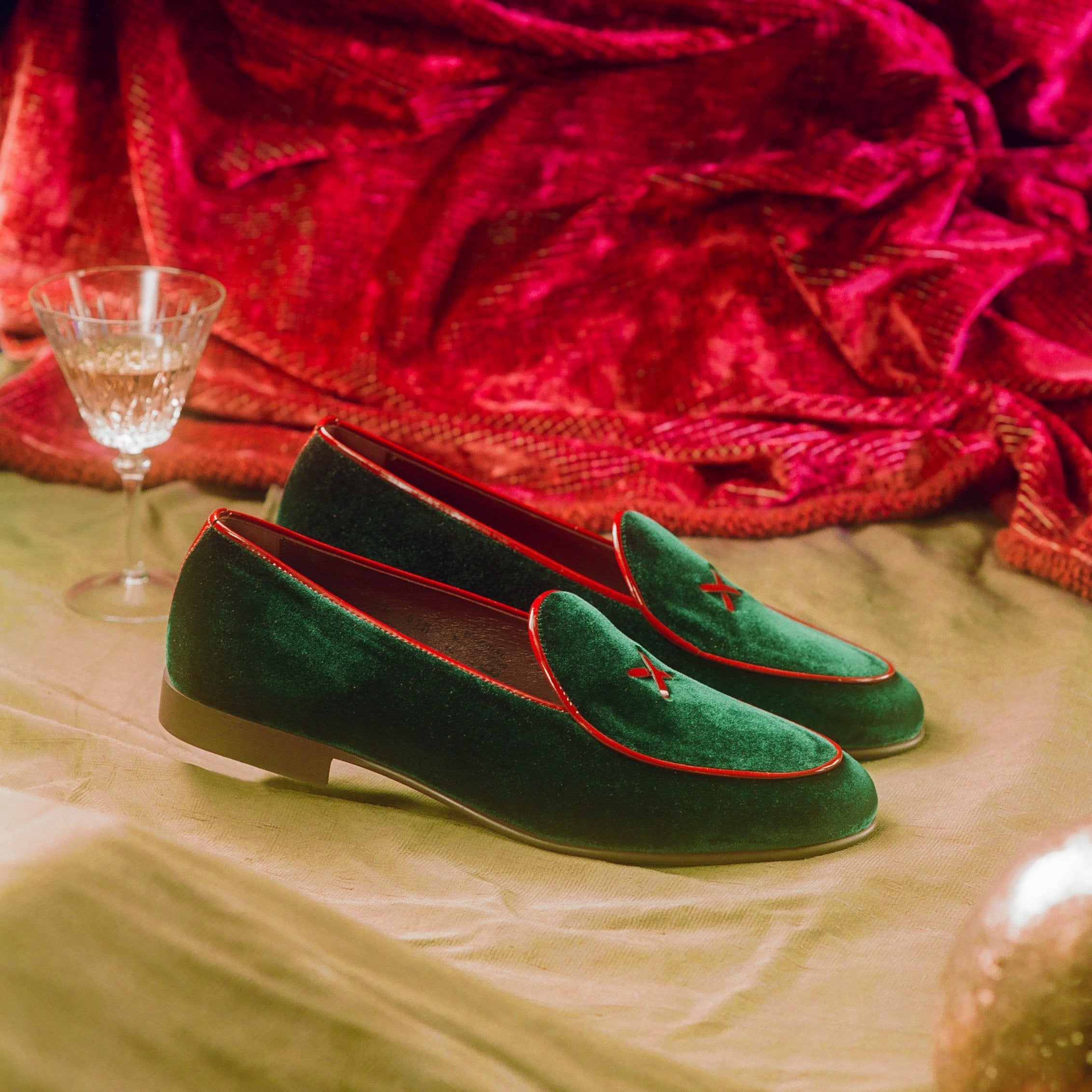 Men's Dark Green Velvet Milano Loafer