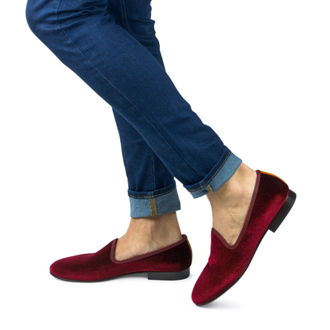 Men's Merlot Velvet Slipper