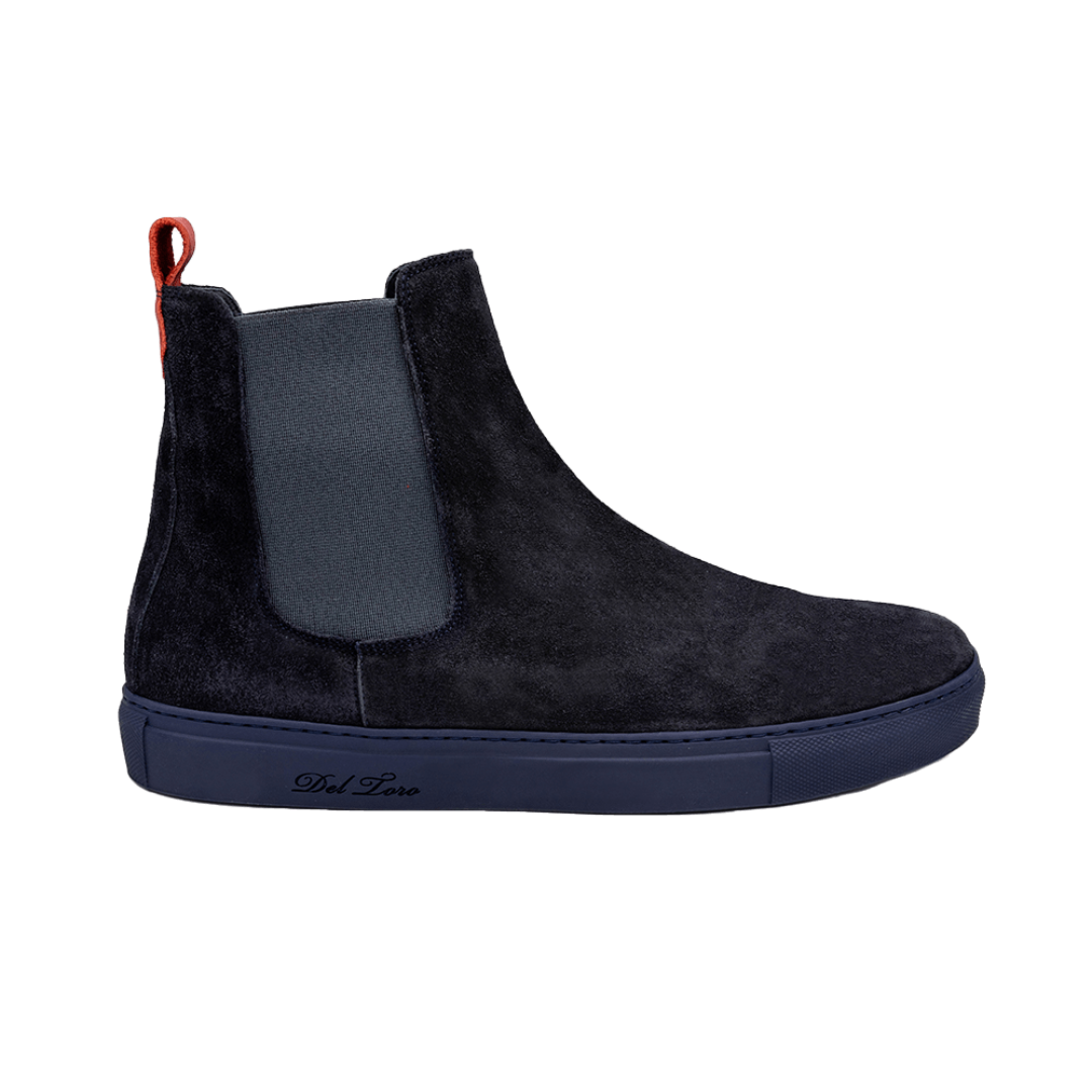 Men s Navy Suede Chelsea Sneaker 7 Navy Suede
