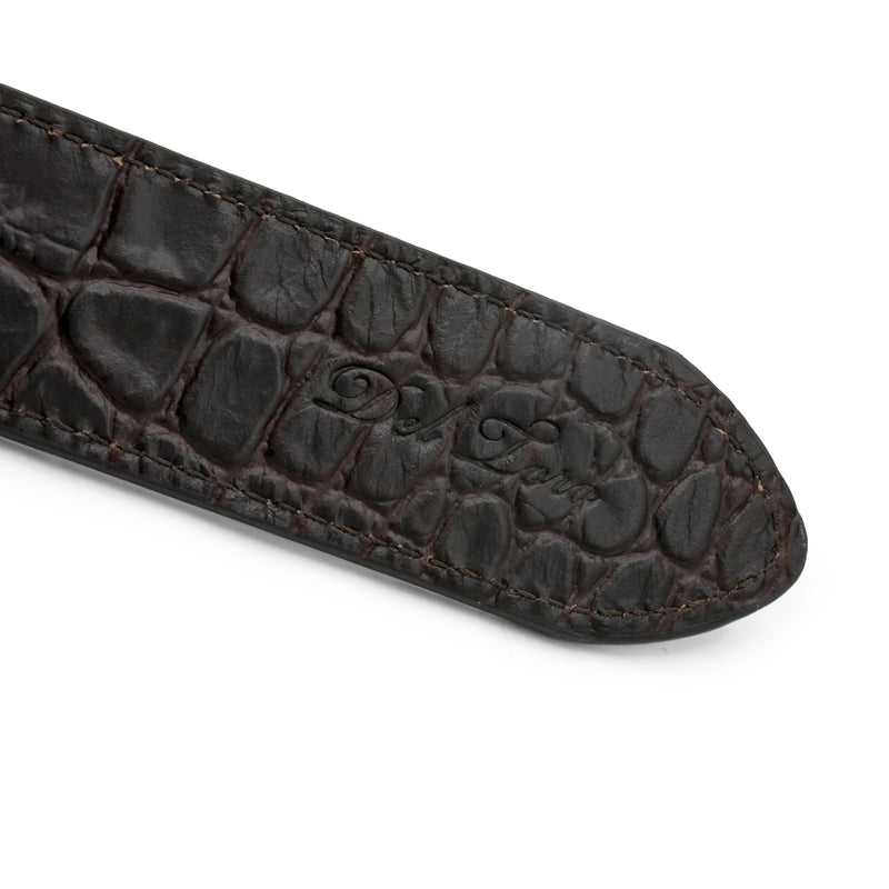 Men's Croc Effect Leather O-Ring Belt