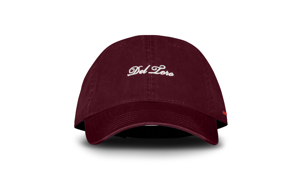 Embroidered Side Stripe Dad Hat - Maroon