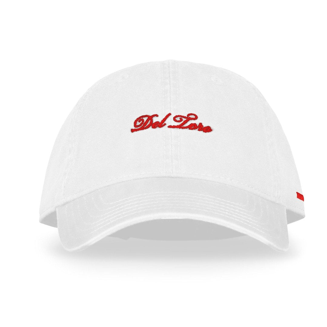 Embroidered Side Stripe Dad Hat - White
