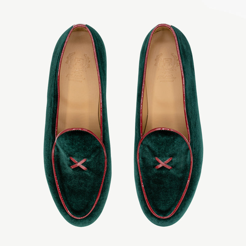 Men's Dark Green Velvet Milano Loafer