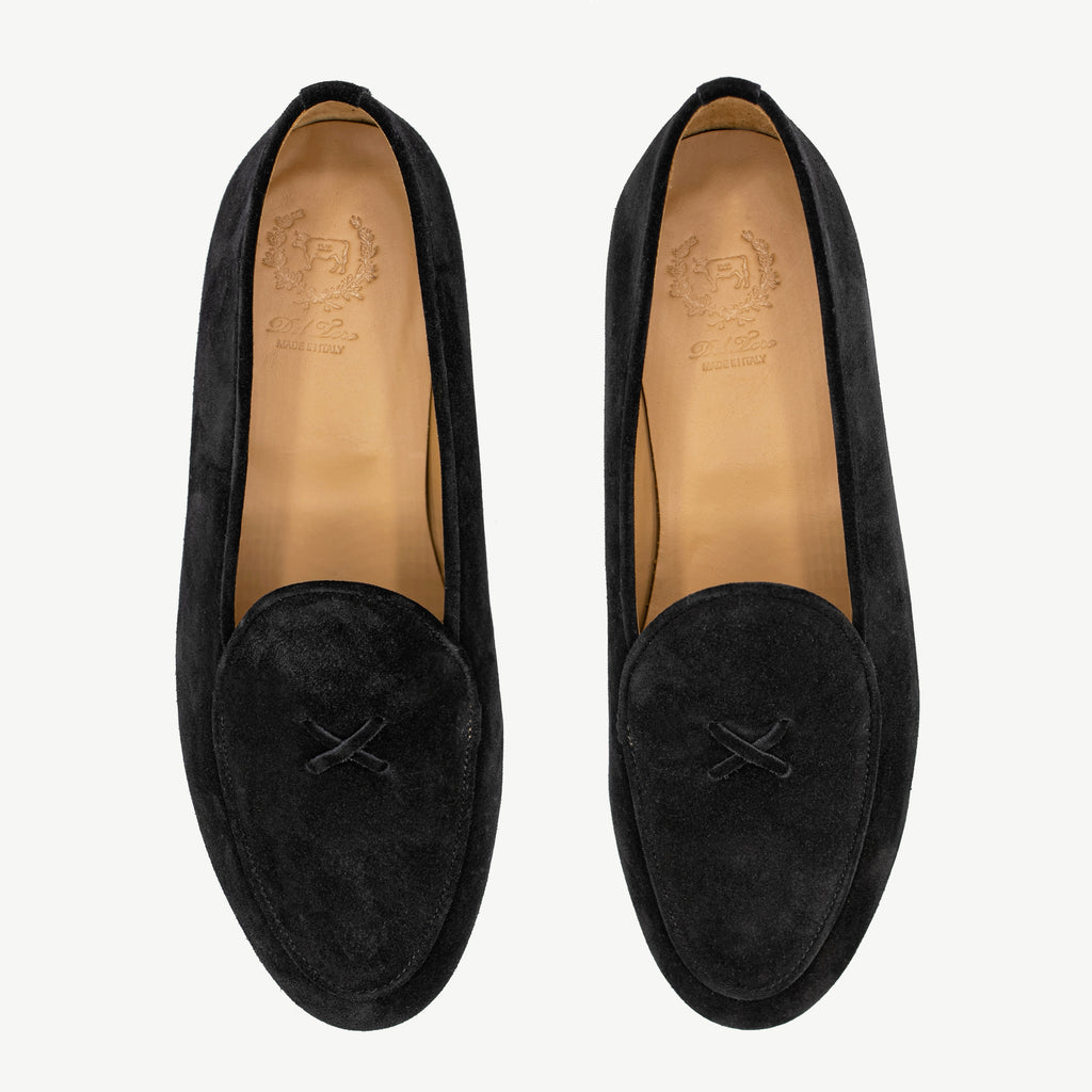 LOUIS VUITTON SUEDE LOAFERS BLACK