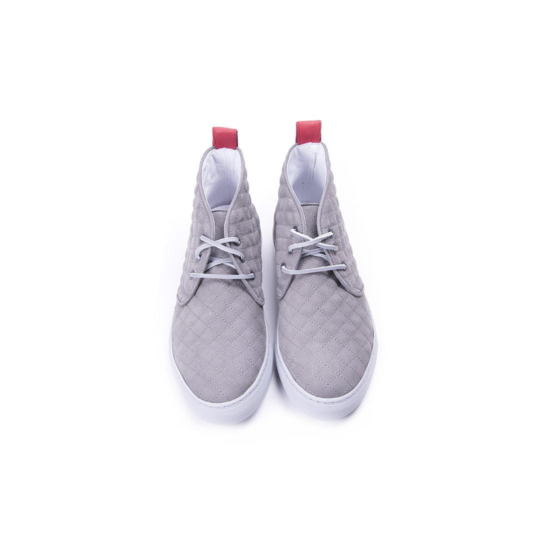 Men's Light Grey Quilted Suede Chukka Sneaker