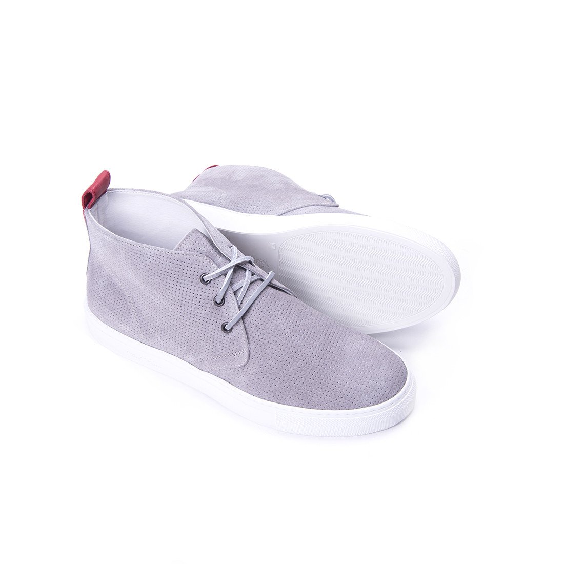 Men's Chukkas - Perforated Grey Suede Chukka