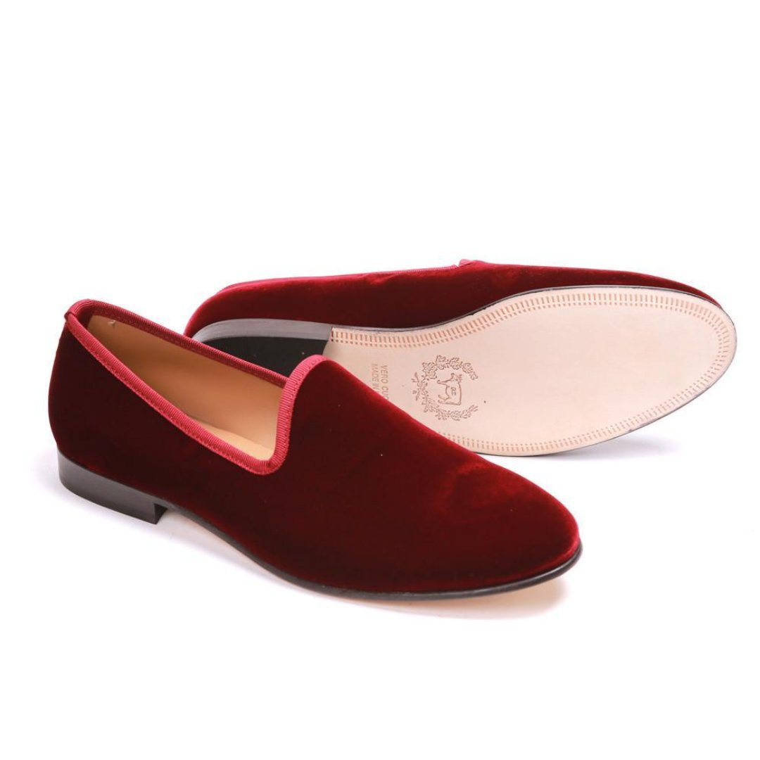 Men's Merlot Velvet Slipper