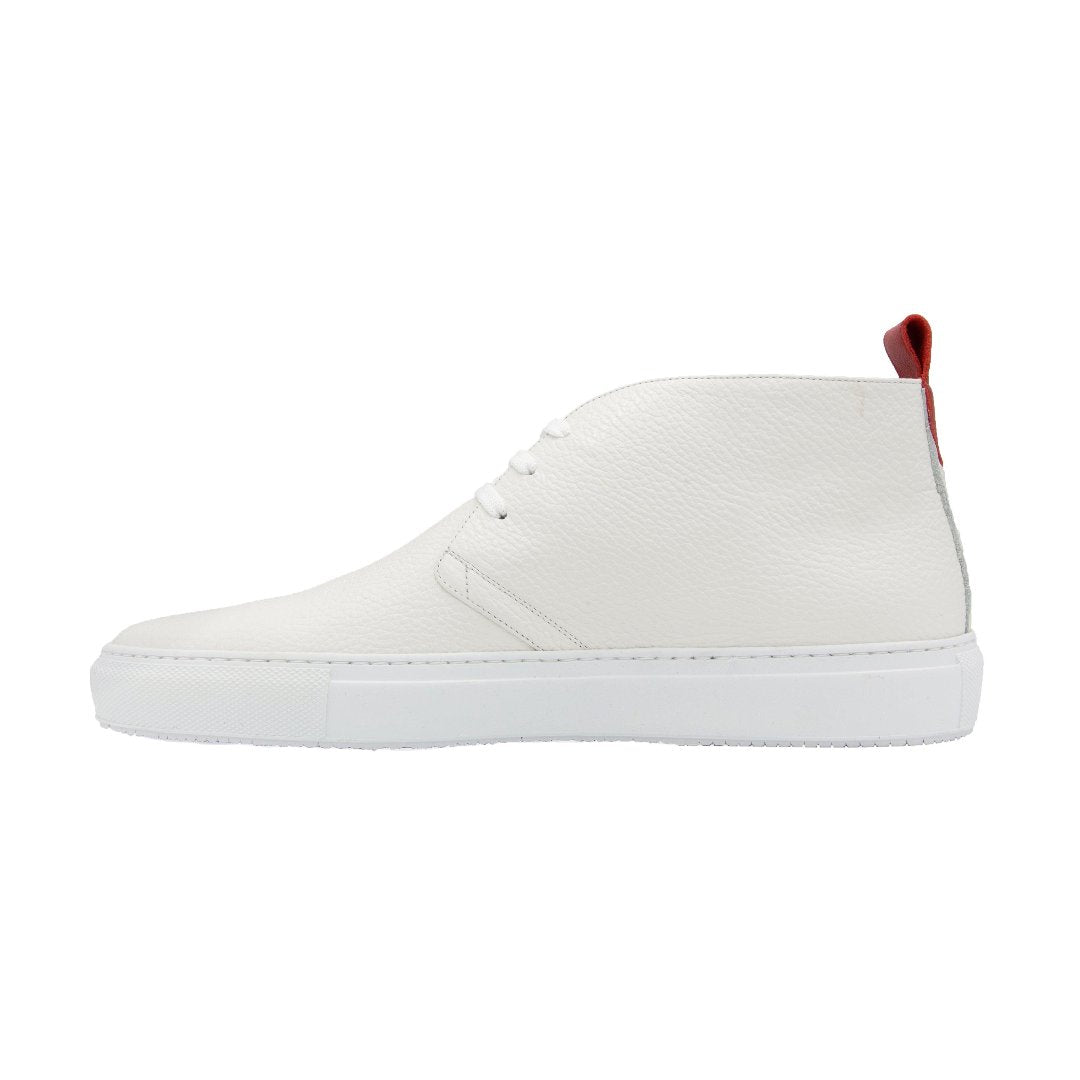 Men's White Pebbled Leather Chukka Sneaker