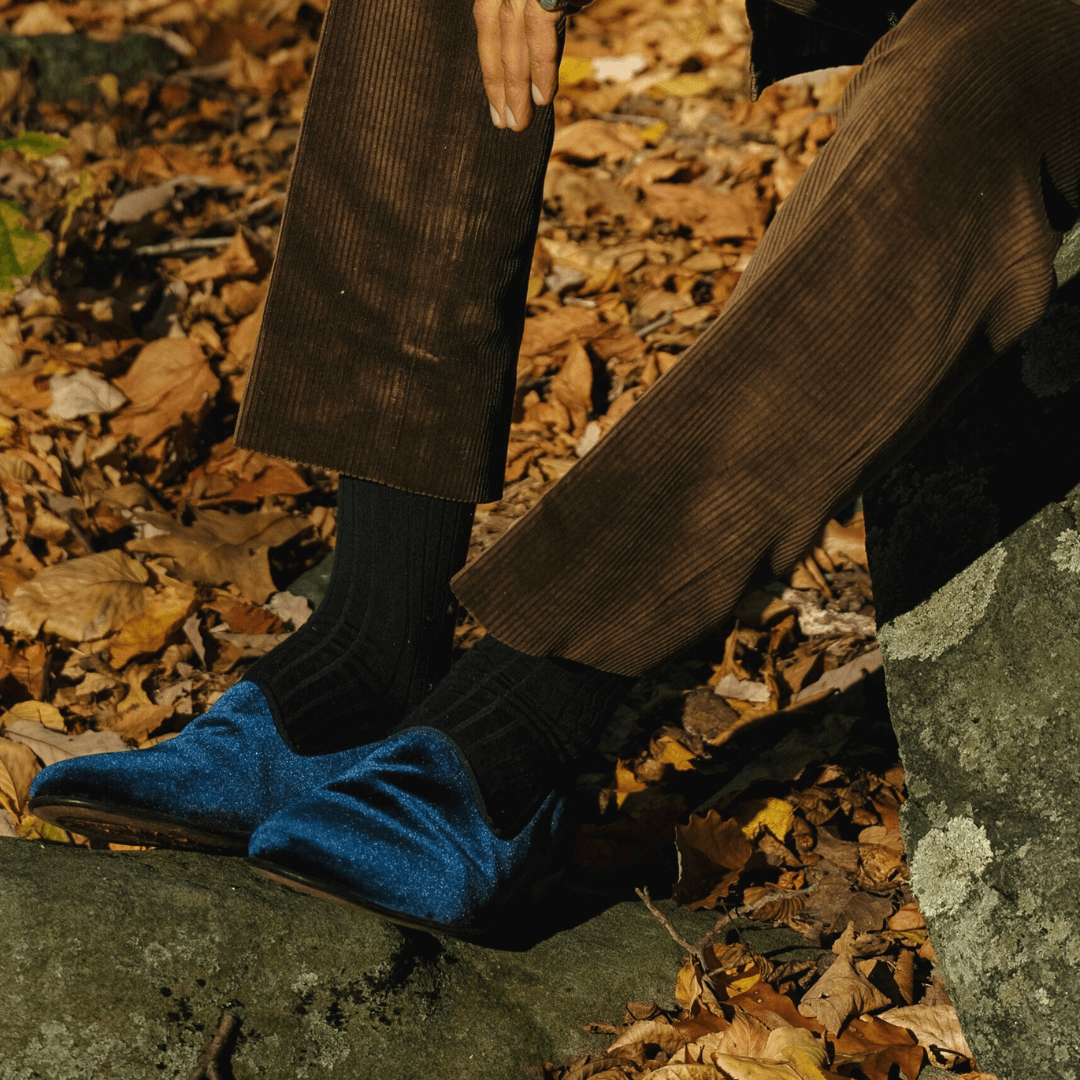 Men's Blue Velvet Slipper II