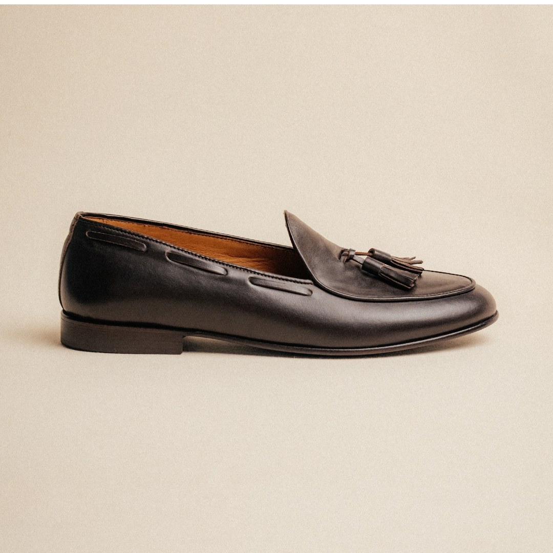 Men's Dark Brown Leather Tassel Loafer