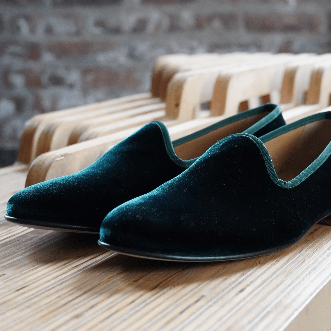 Men s Green Velvet Slipper II