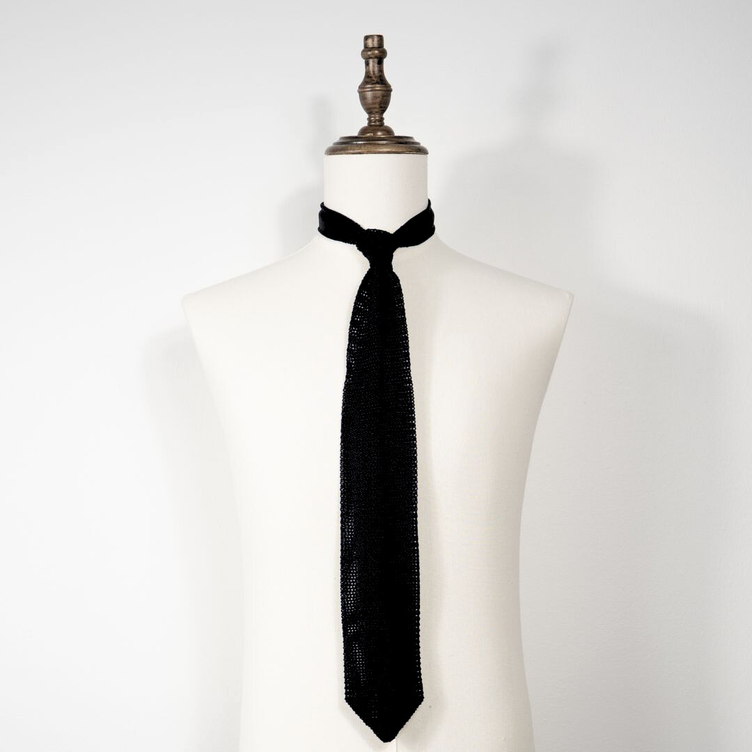 Silk Knit Tie - Black