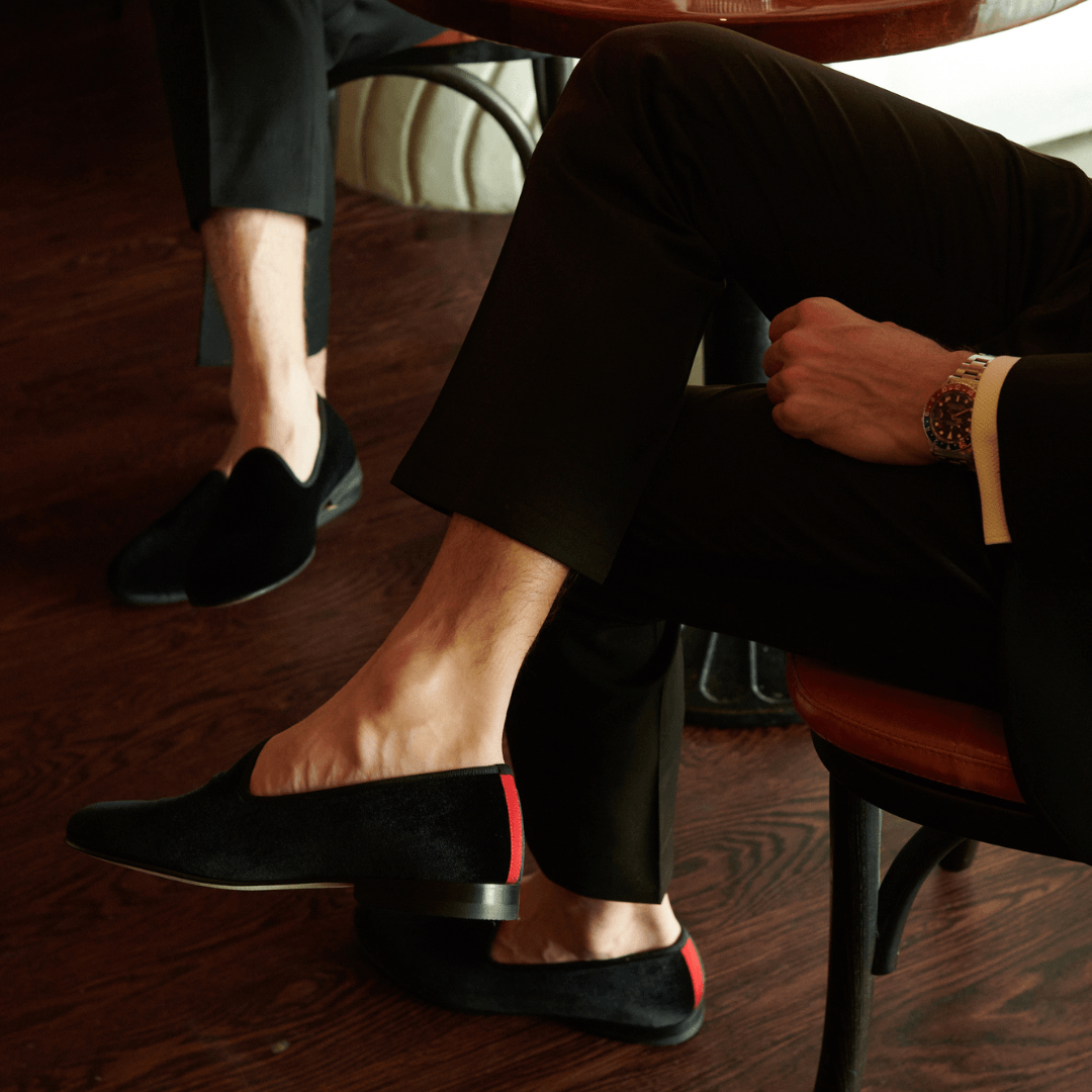 Men s Black Velvet Slipper II