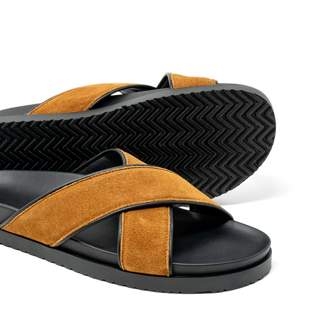 Men's Tan Amalfi Crossover Sandal