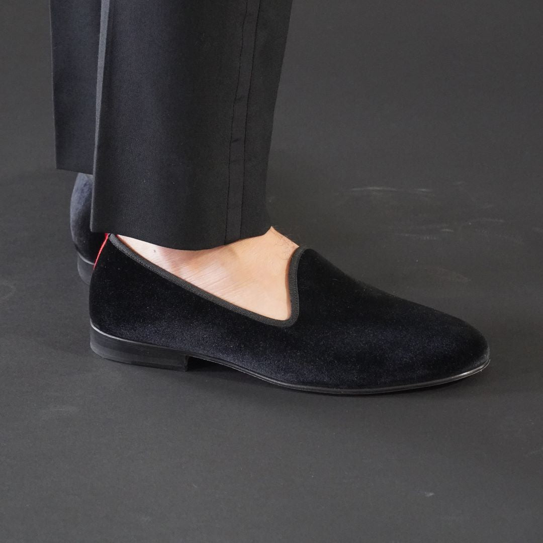 Men's Black Velvet Slipper II