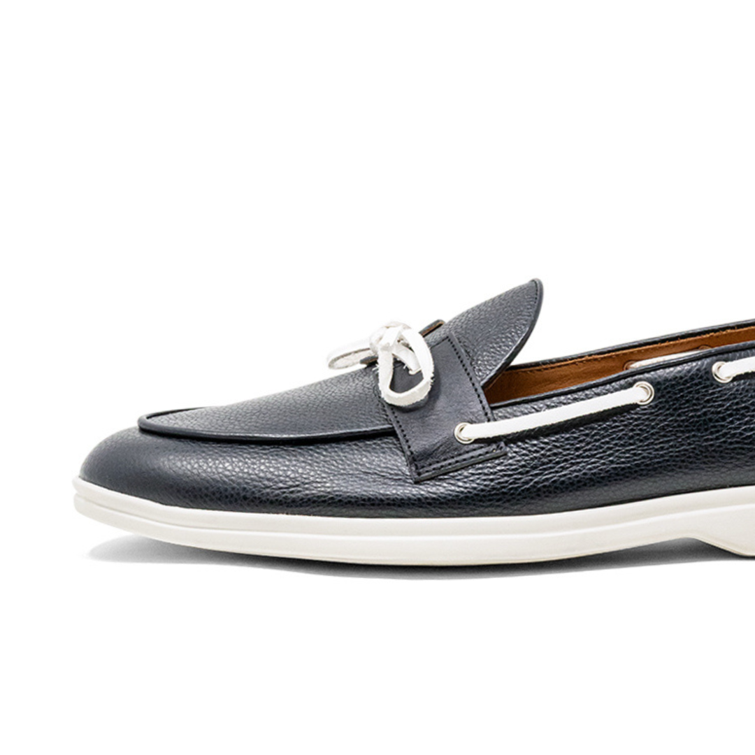 Men's Black Pebbled Leather Barca Yacht Loafer