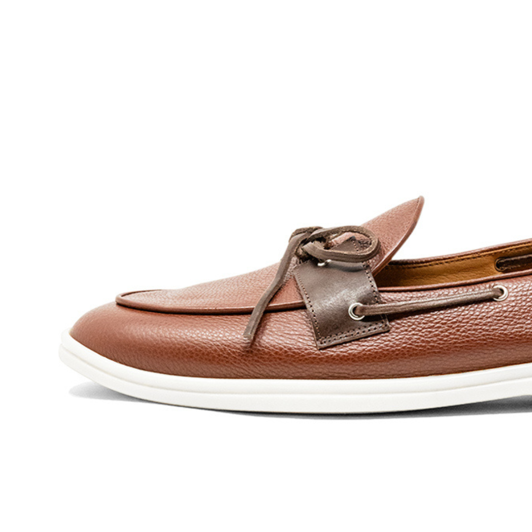 Men's Brown Pebbled Leather Barca Yacht Loafer