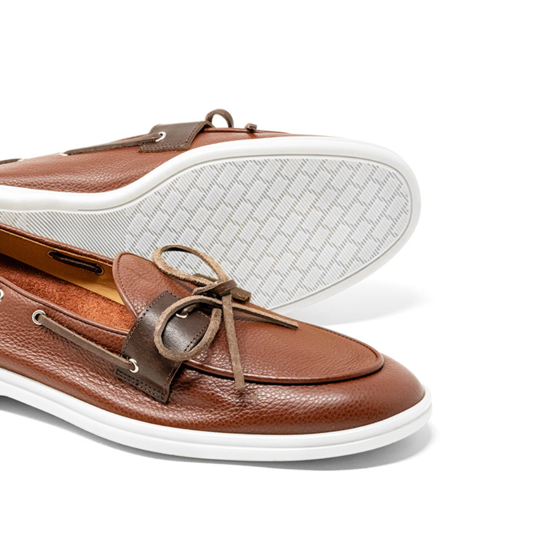 Men's Brown Pebbled Leather Barca Yacht Loafer