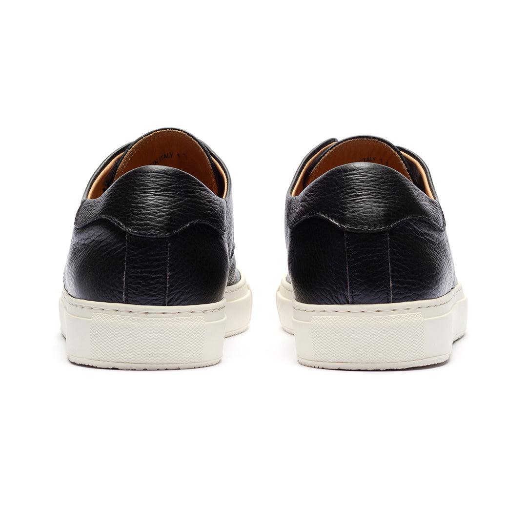 Men's Pebbled Black Leather Pitti Sneaker