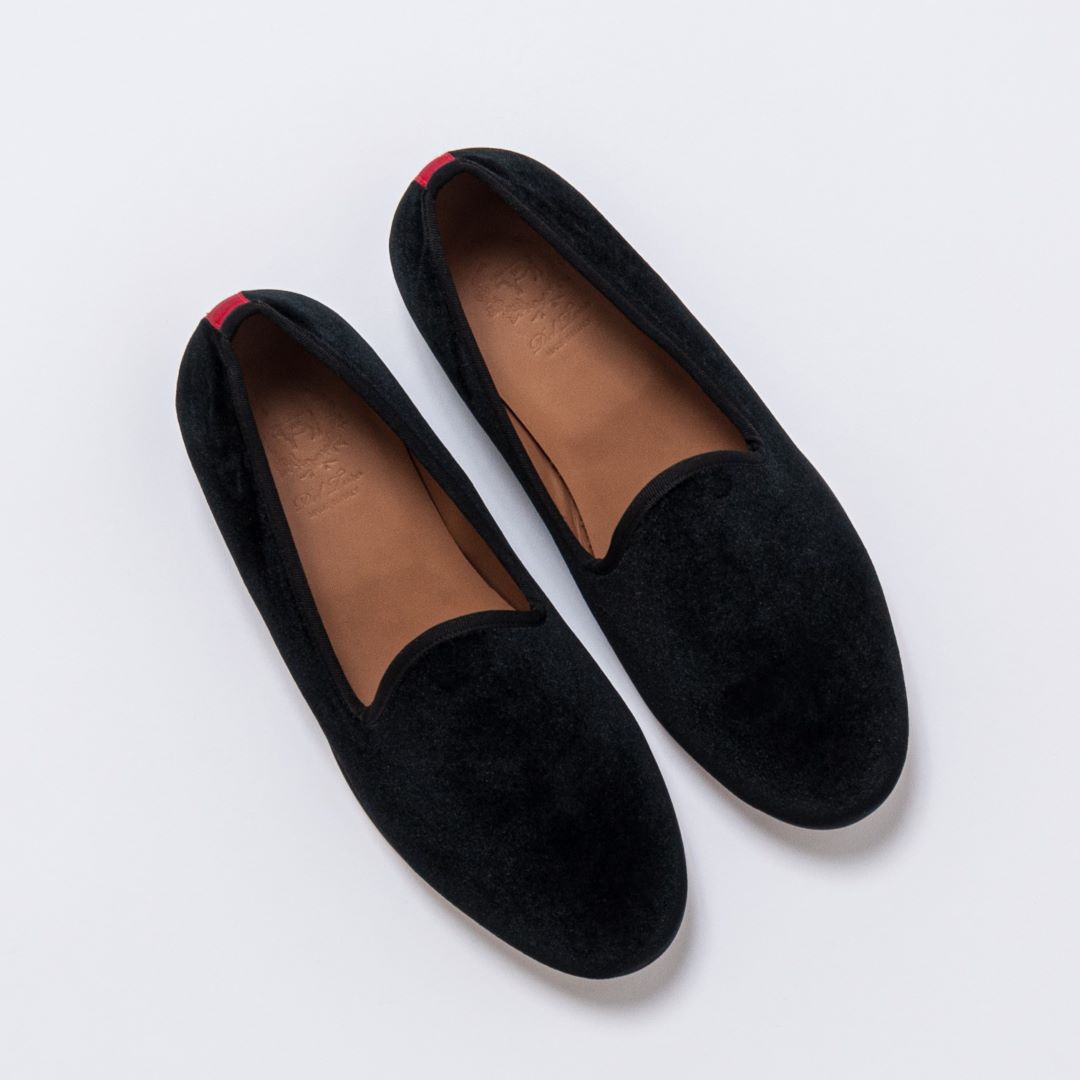 Men's Black Velvet Slipper II