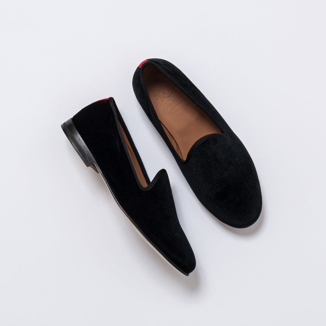 Men's Black Velvet Slipper II