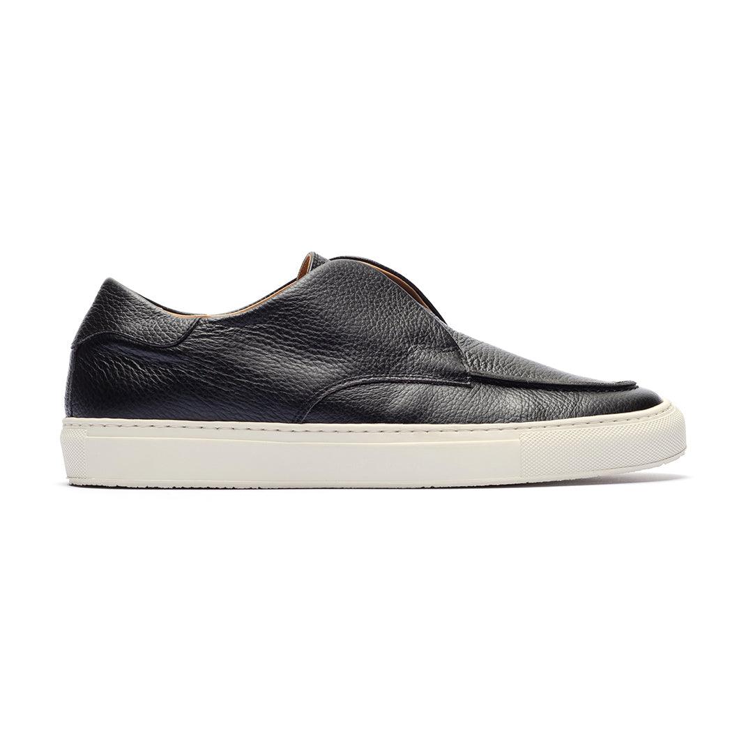 Men's Pebbled Black Leather Pitti Sneaker