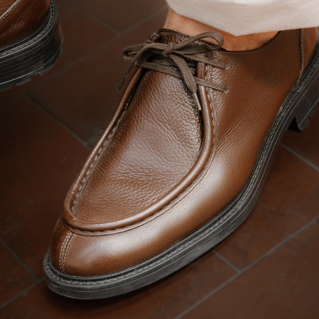 Men's Brown Pebbled Leather Tuscan Moc Boot
