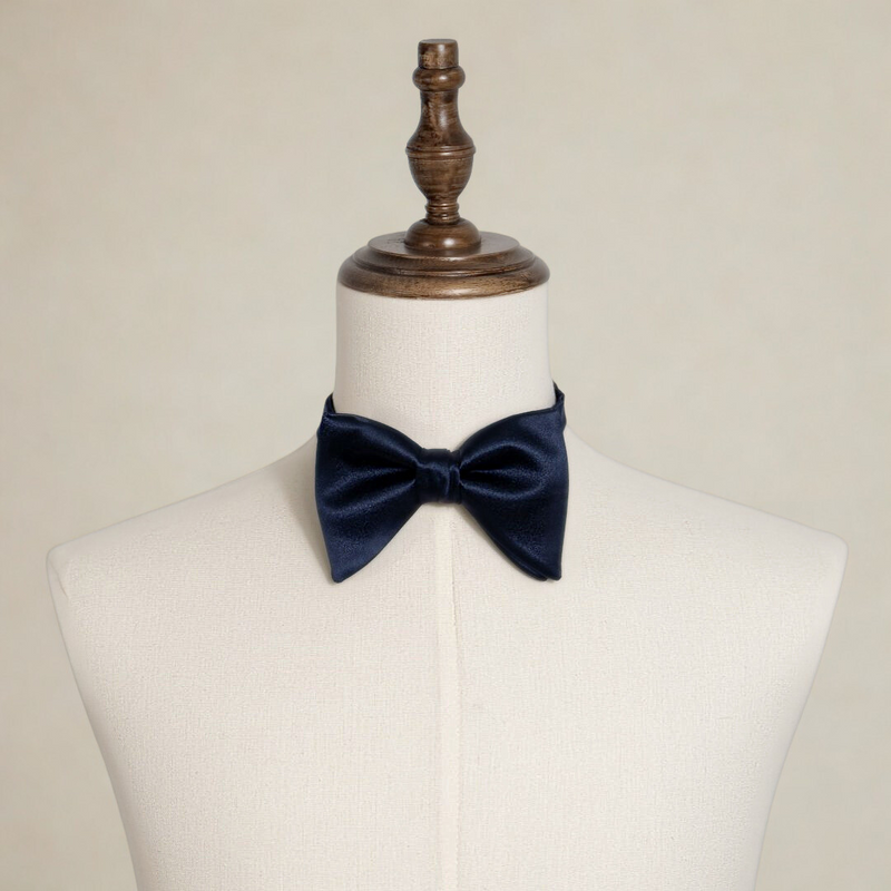 Satin Butterfly Bow Tie - Midnight Navy
