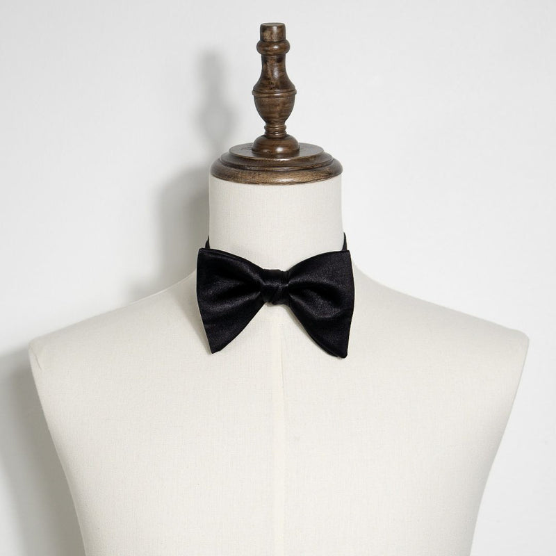 Satin Butterfly Bow Tie - Black