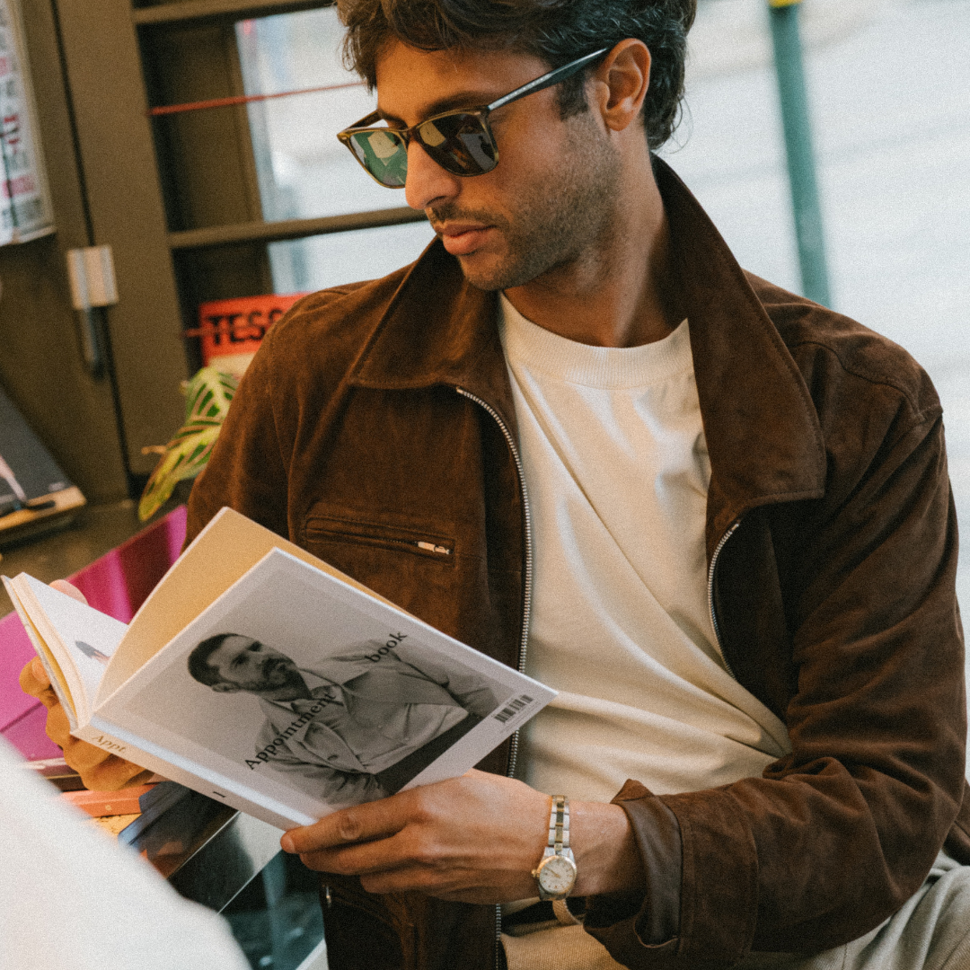 Cafe Racer Jacket - Brown Suede