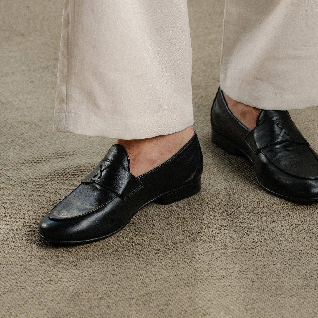 Men's Black Leather Centesimo