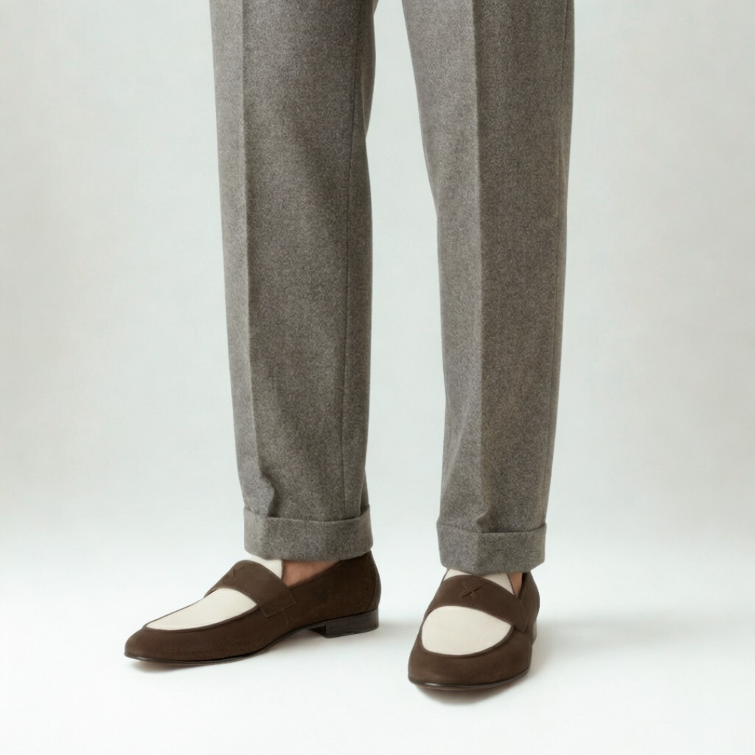 Men's Brown Suede & White Canvas Centesimo