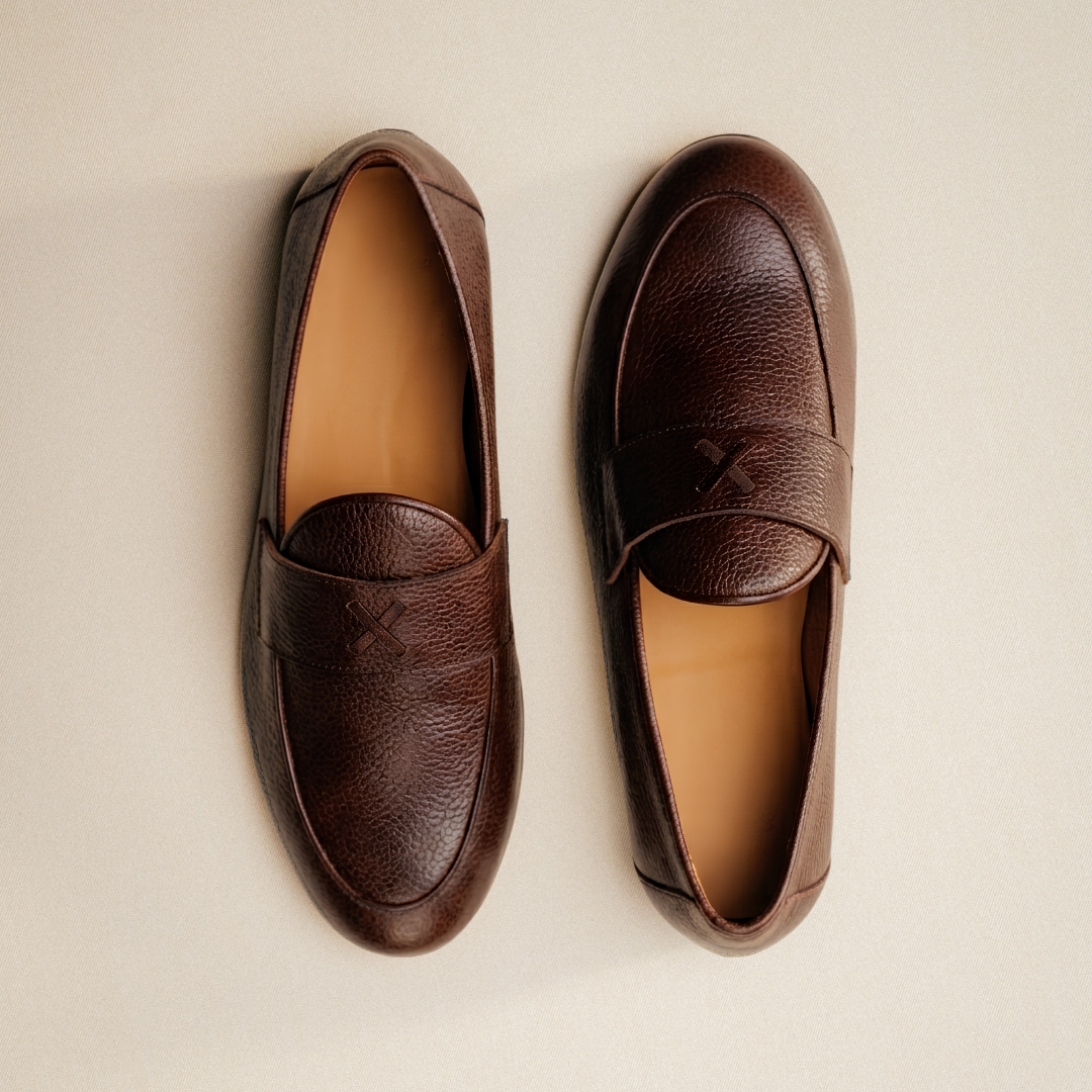 Men's Brown Pebbled Leather Centesimo