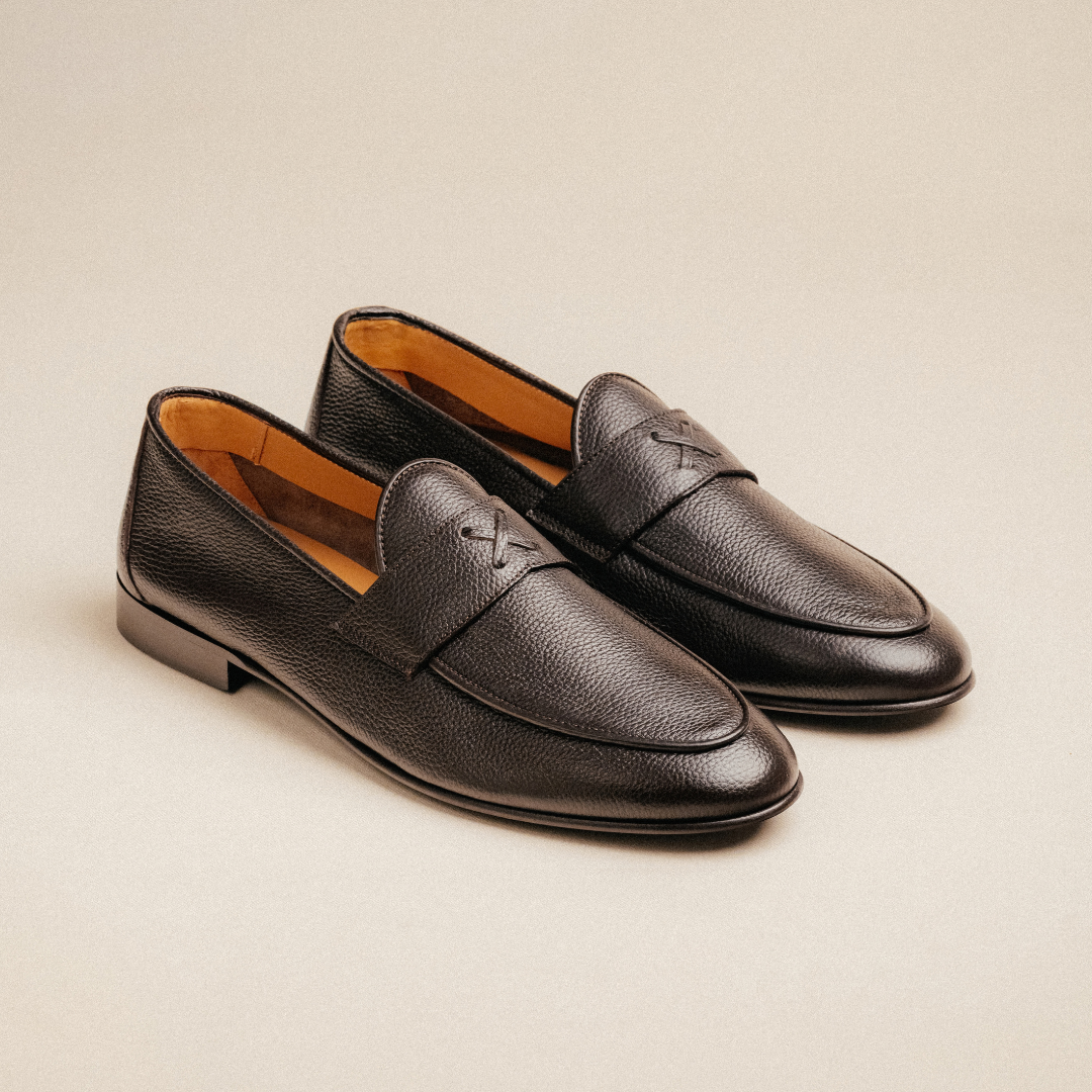 Men's Dark Brown Pebbled Leather Centesimo Loafer