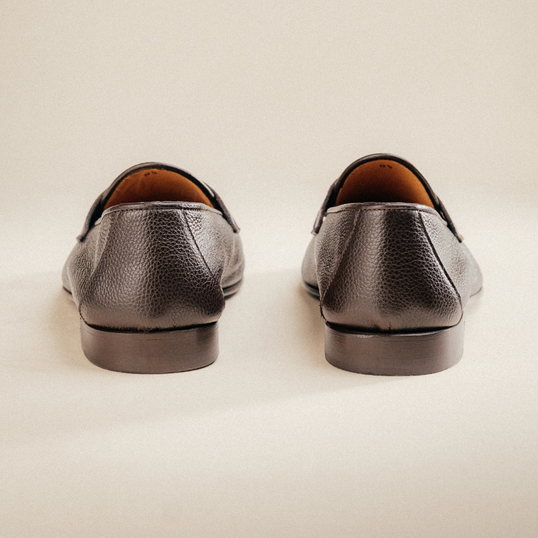 Men's Dark Brown Pebbled Leather Centesimo Loafer