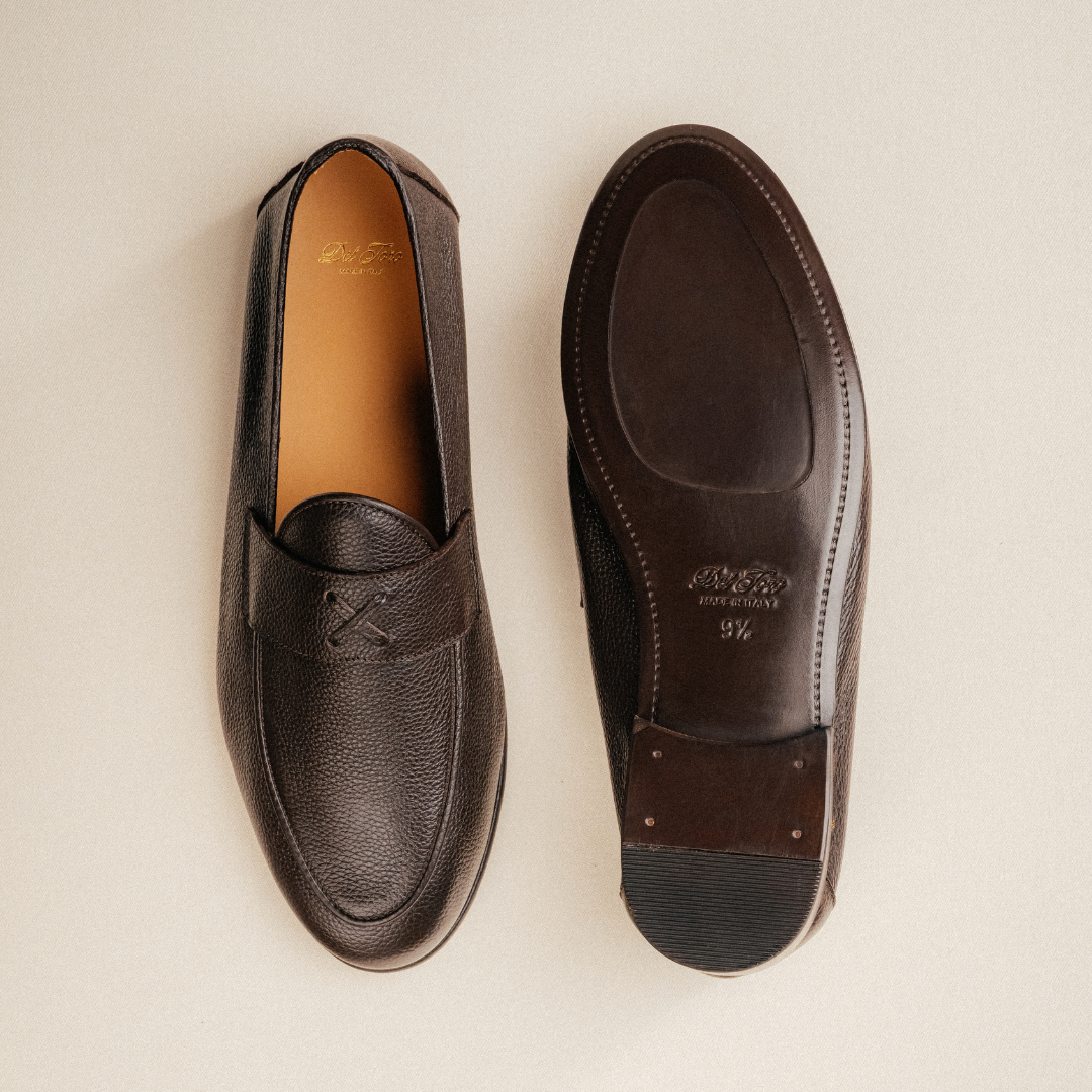 Men's Dark Brown Pebbled Leather Centesimo Loafer