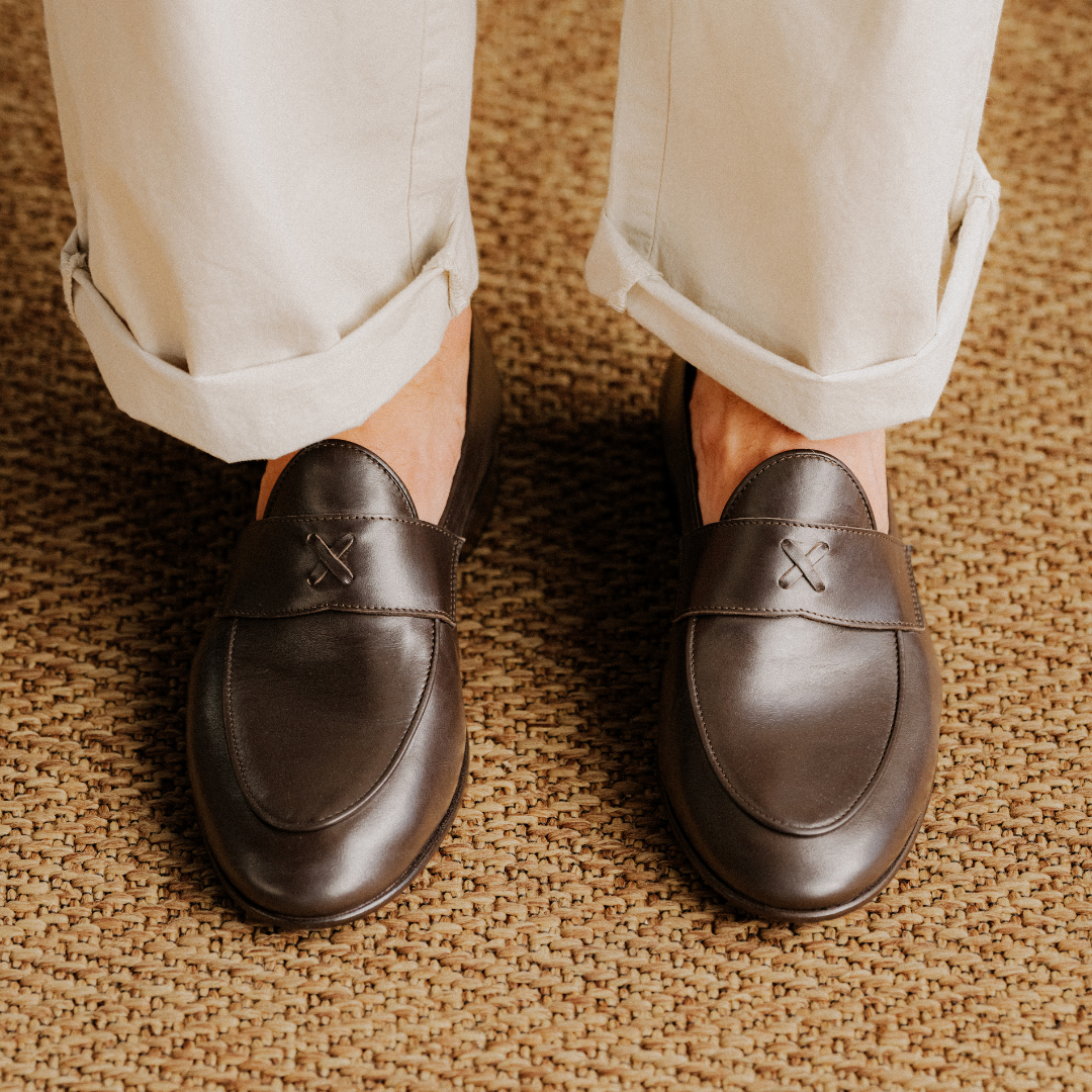 Men's Dark Brown Leather Centesimo Loafer