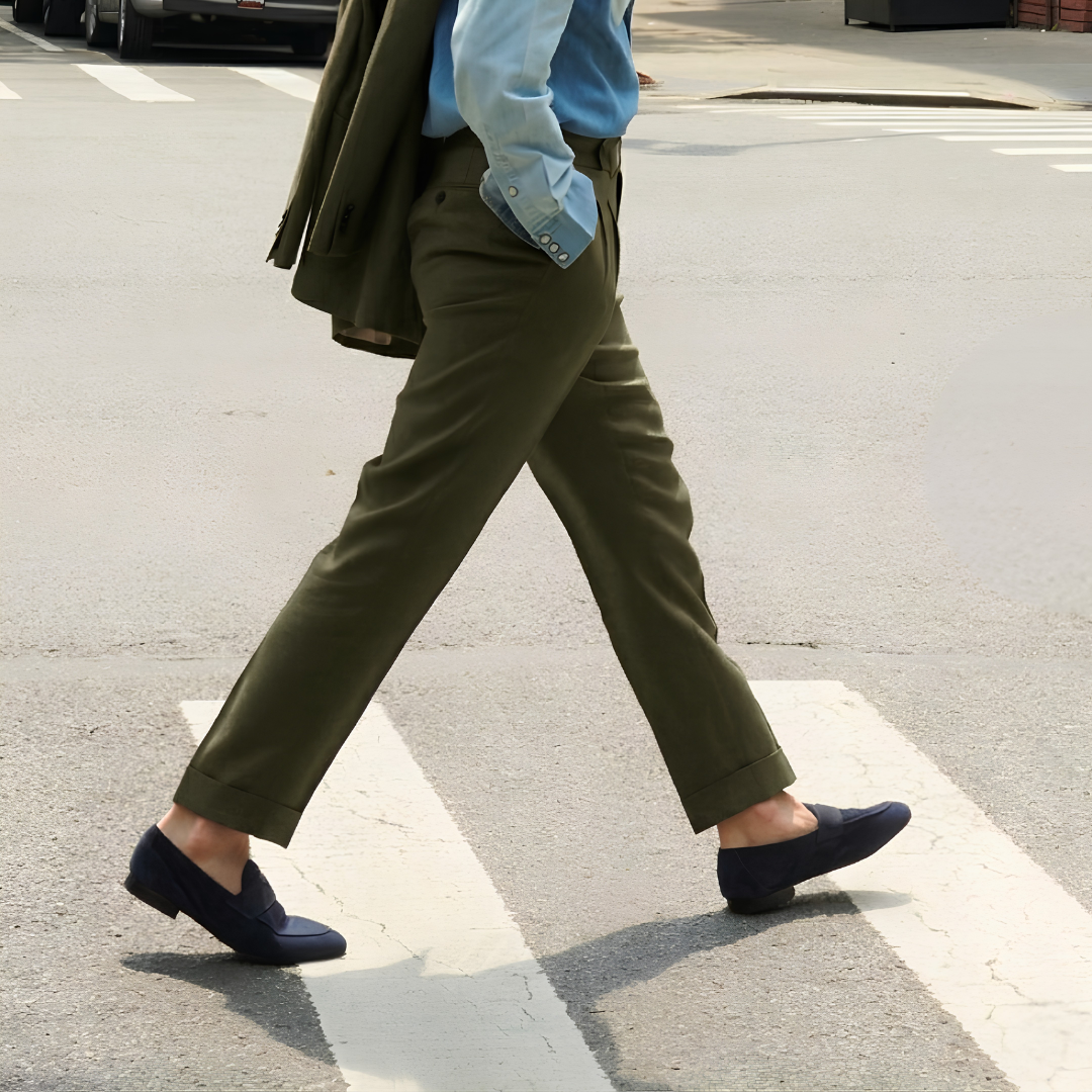 Men's Navy Suede Centesimo