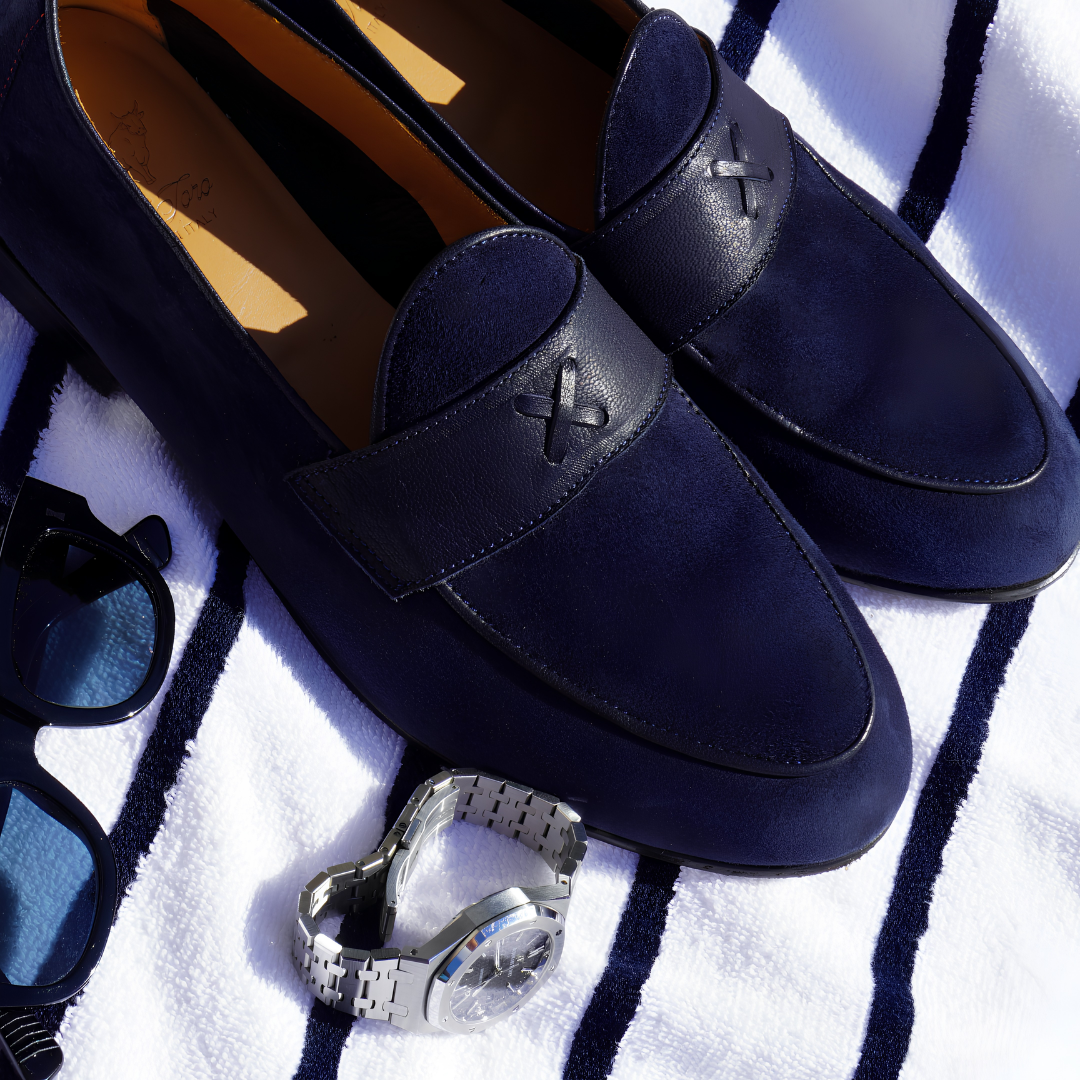 Men's Navy Suede Centesimo