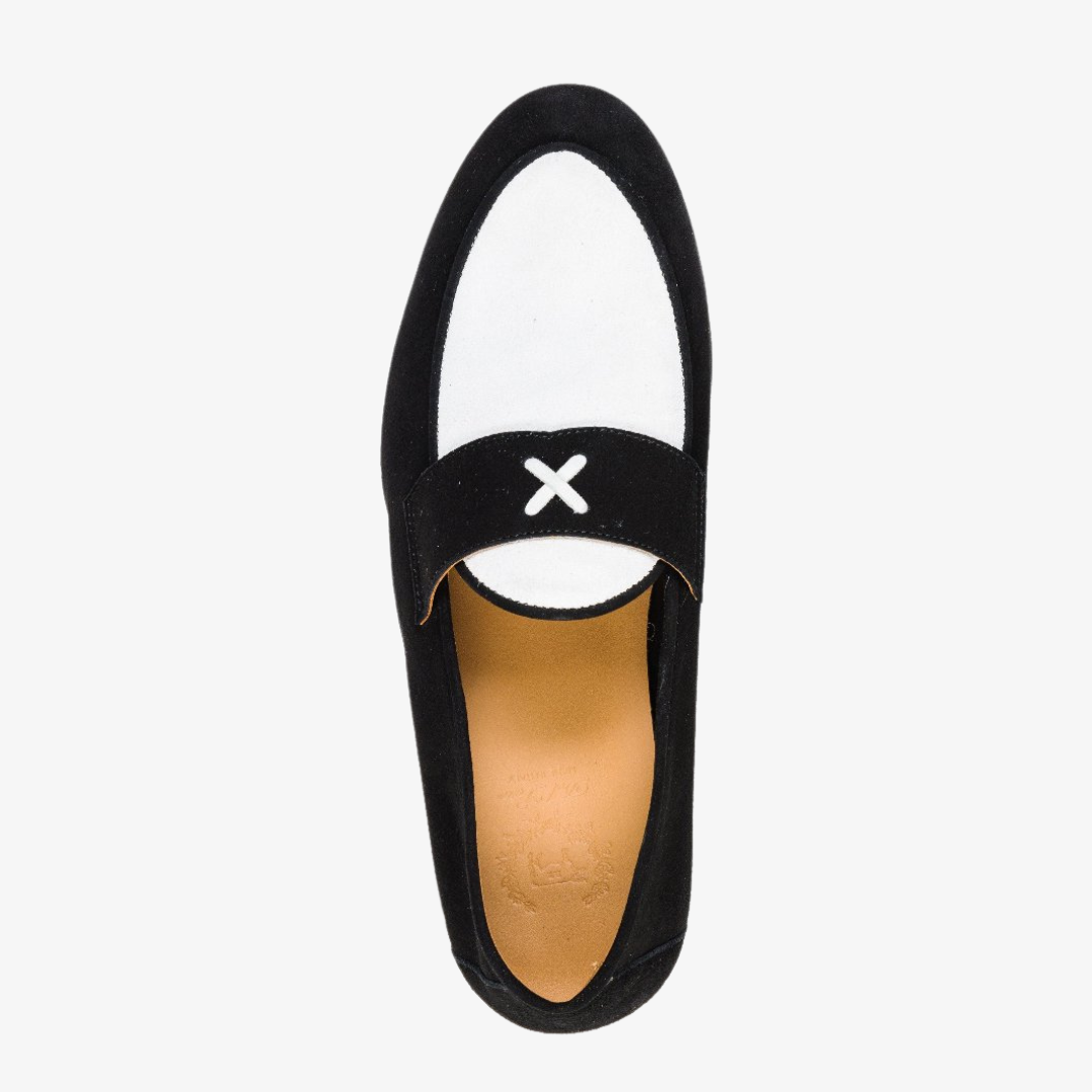 Men's Black & White Suede Centesimo