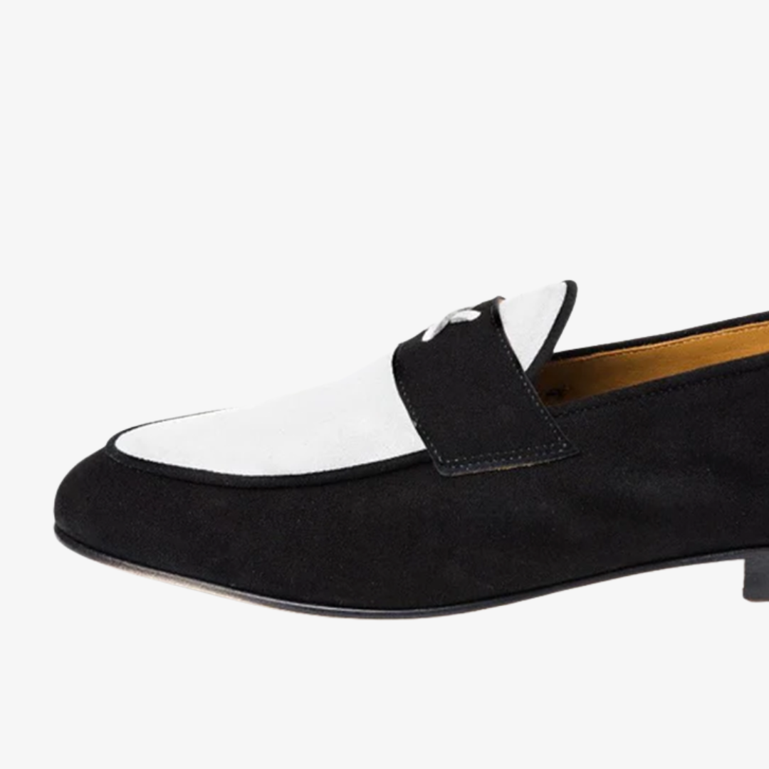 Men's Black & White Suede Centesimo