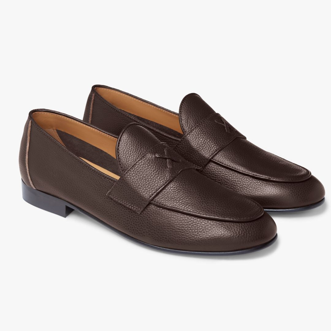 Men's Pebbled Brown Leather Centesimo