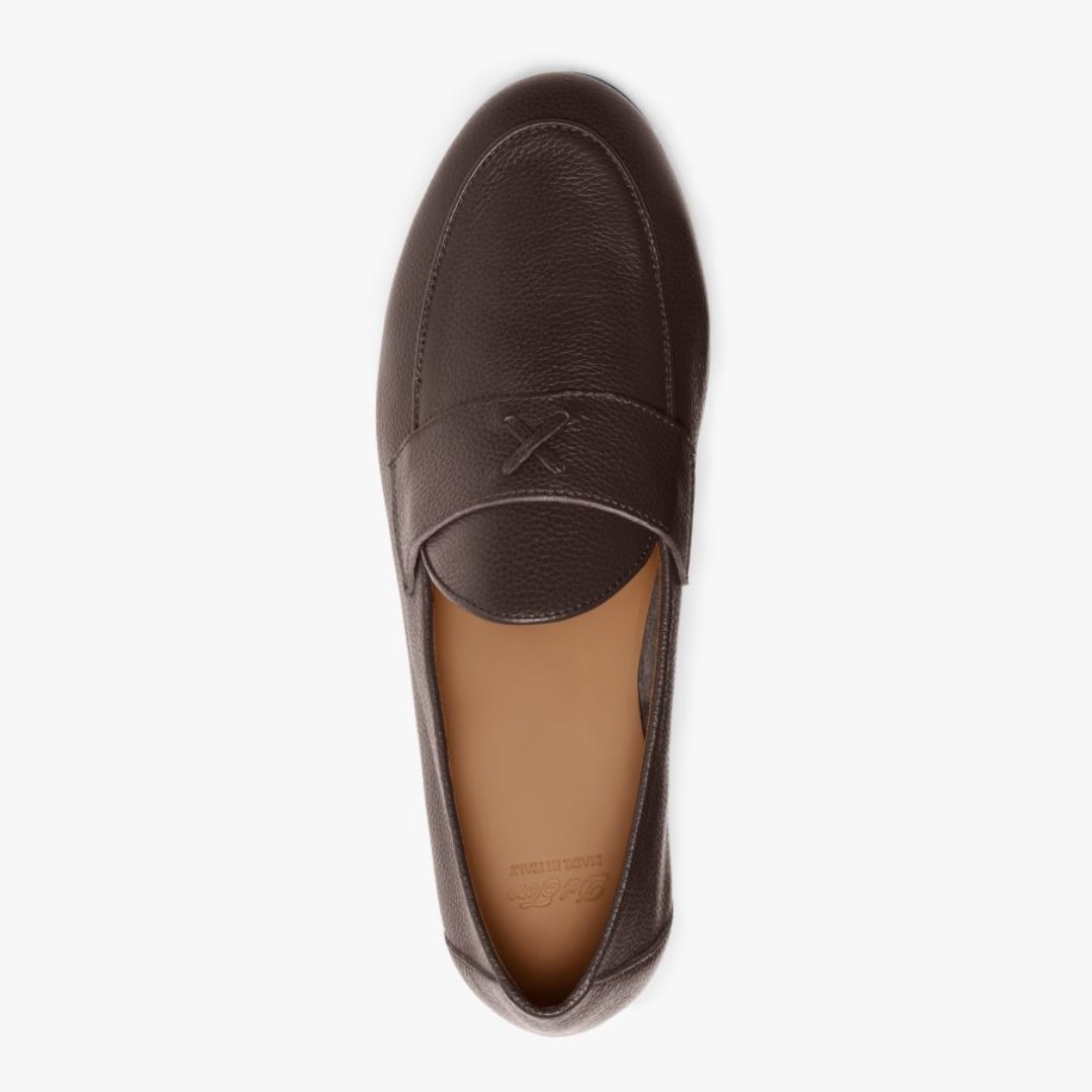 Men's Brown Pebbled Leather Centesimo