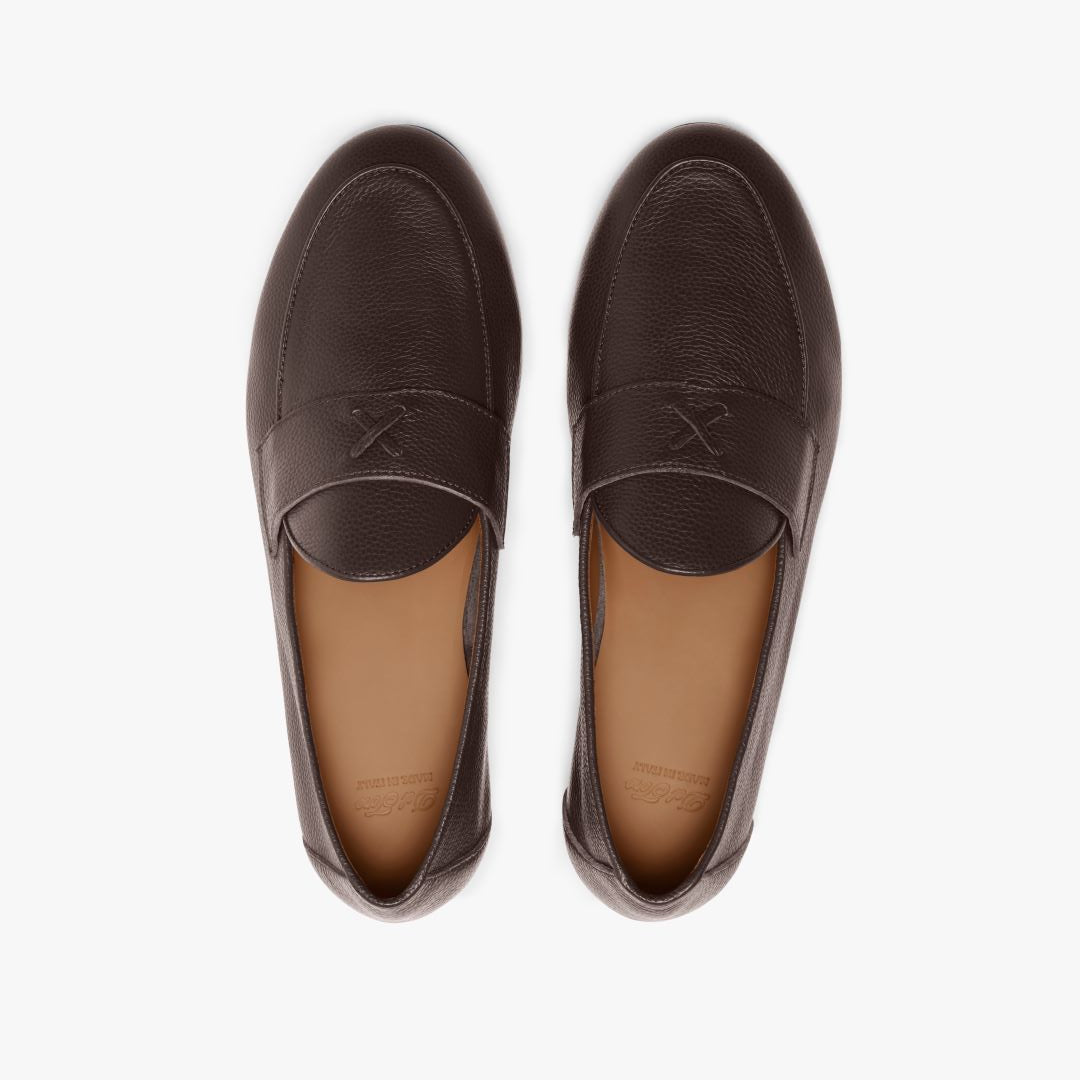 Men's Pebbled Brown Leather Centesimo