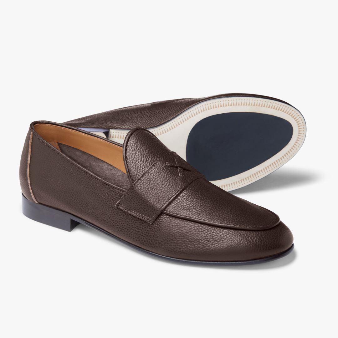 Men's Pebbled Brown Leather Centesimo