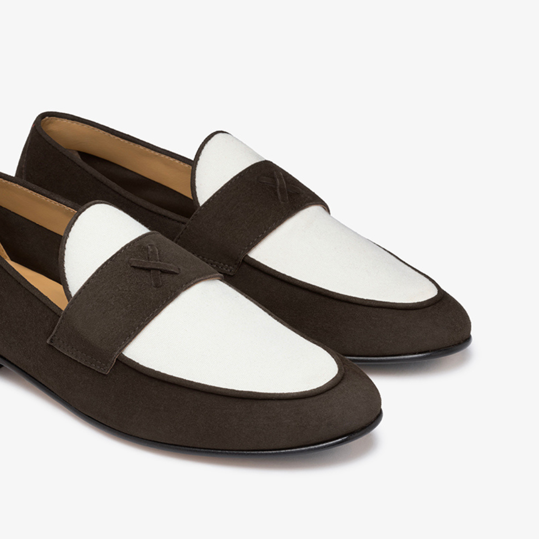 Men's Brown Suede & White Canvas Centesimo