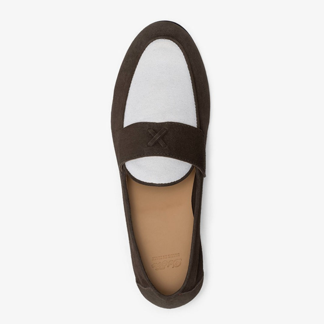 Men's Brown Suede & White Canvas Centesimo