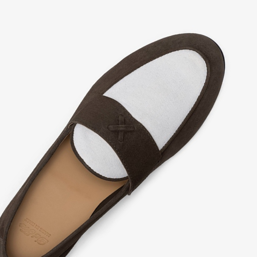 Men's Brown Suede & White Canvas Centesimo