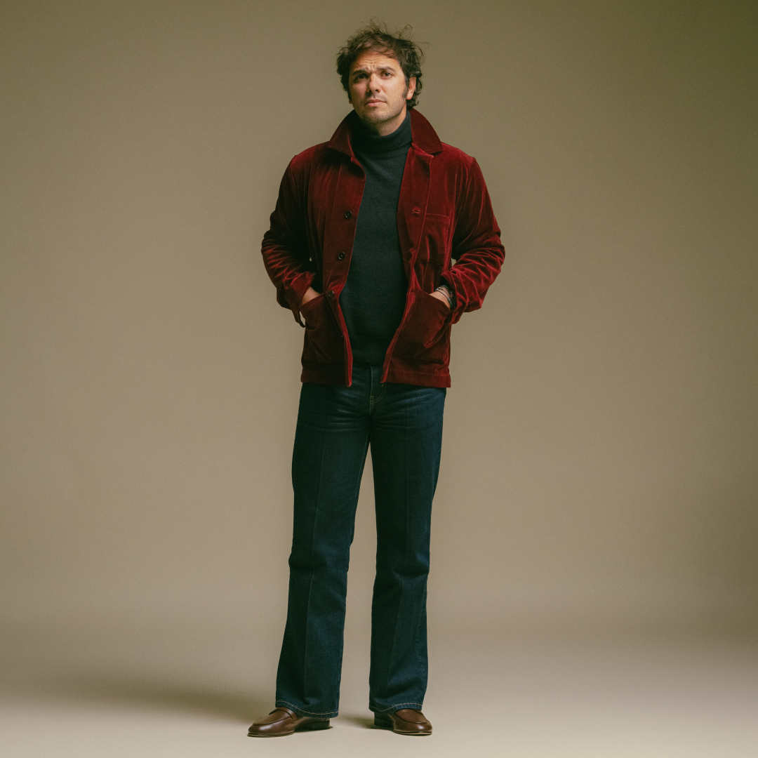 Men's Velour Cocktail Coat - Oxblood