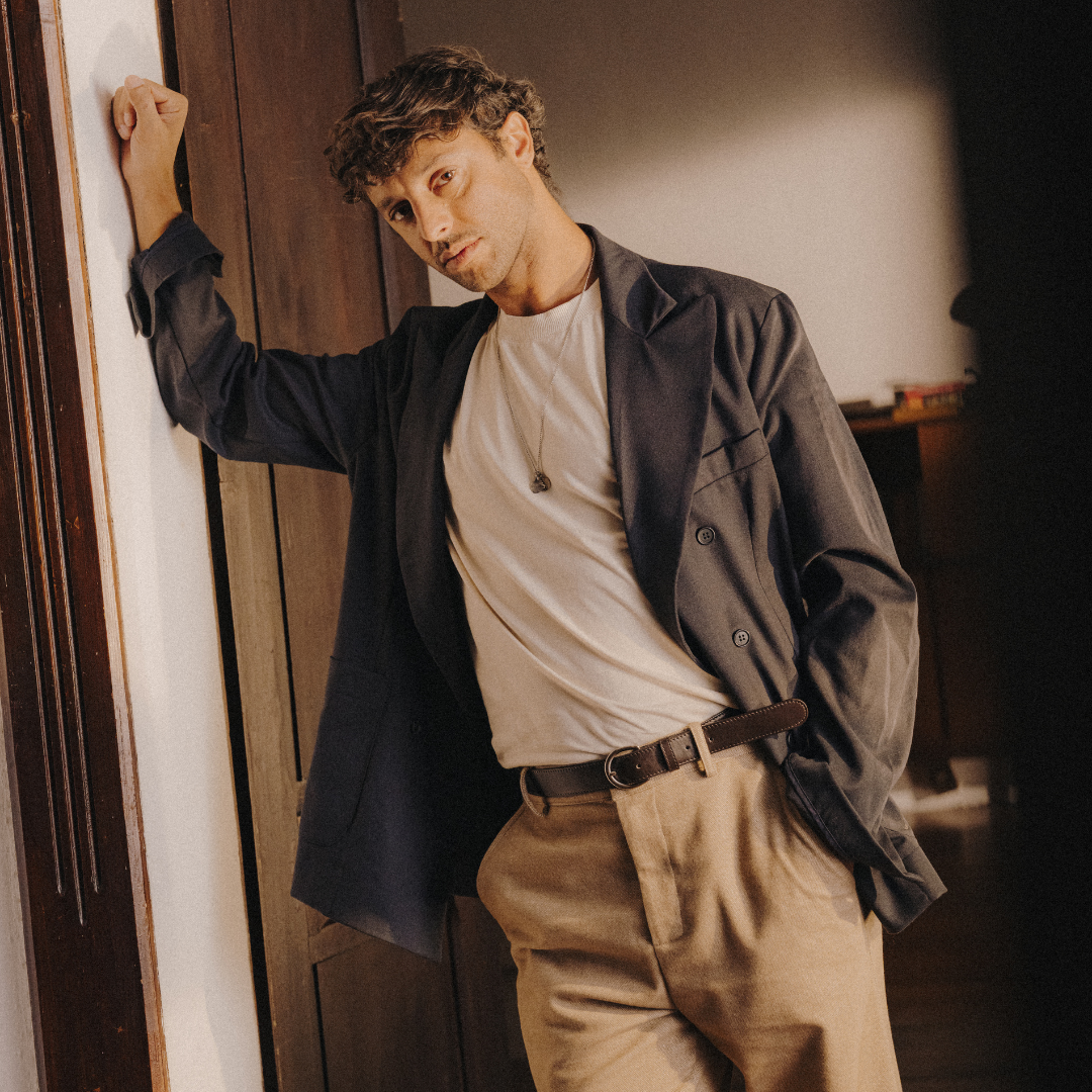 Double Breasted Chore Blazer - Navy